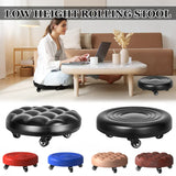 Pulley Low Stool, Low Height Rolling Stool, Leather