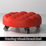 Pulley Low Stool, Low Height Rolling Stool, Leather