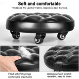 Pulley Low Stool, Low Height Rolling Stool, Leather
