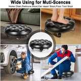 Pulley Low Stool, Low Height Rolling Stool, Leather