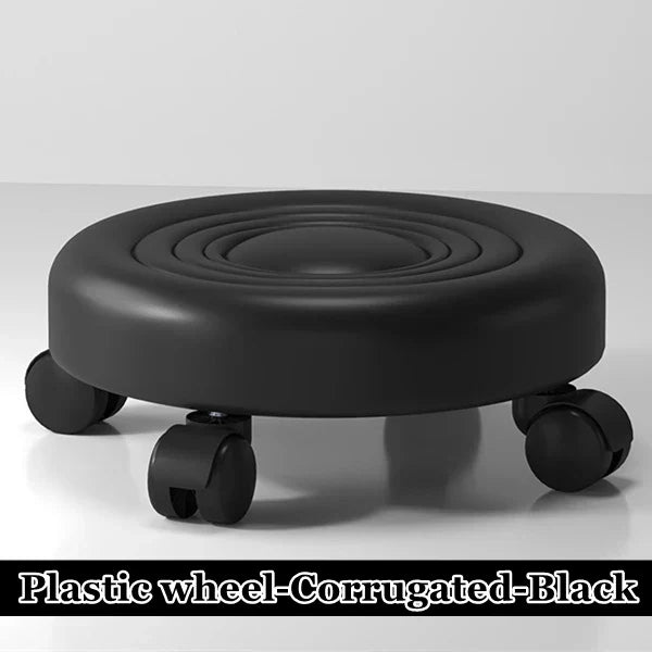 Pulley Low Stool, Low Height Rolling Stool, Leather