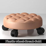 Pulley Low Stool, Low Height Rolling Stool, Leather