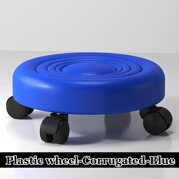 Pulley Low Stool, Low Height Rolling Stool, Leather