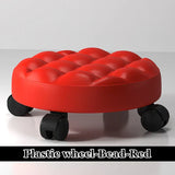 Pulley Low Stool, Low Height Rolling Stool, Leather