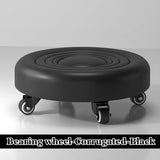 Pulley Low Stool, Low Height Rolling Stool, Leather