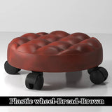 Pulley Low Stool, Low Height Rolling Stool, Leather