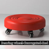 Pulley Low Stool, Low Height Rolling Stool, Leather