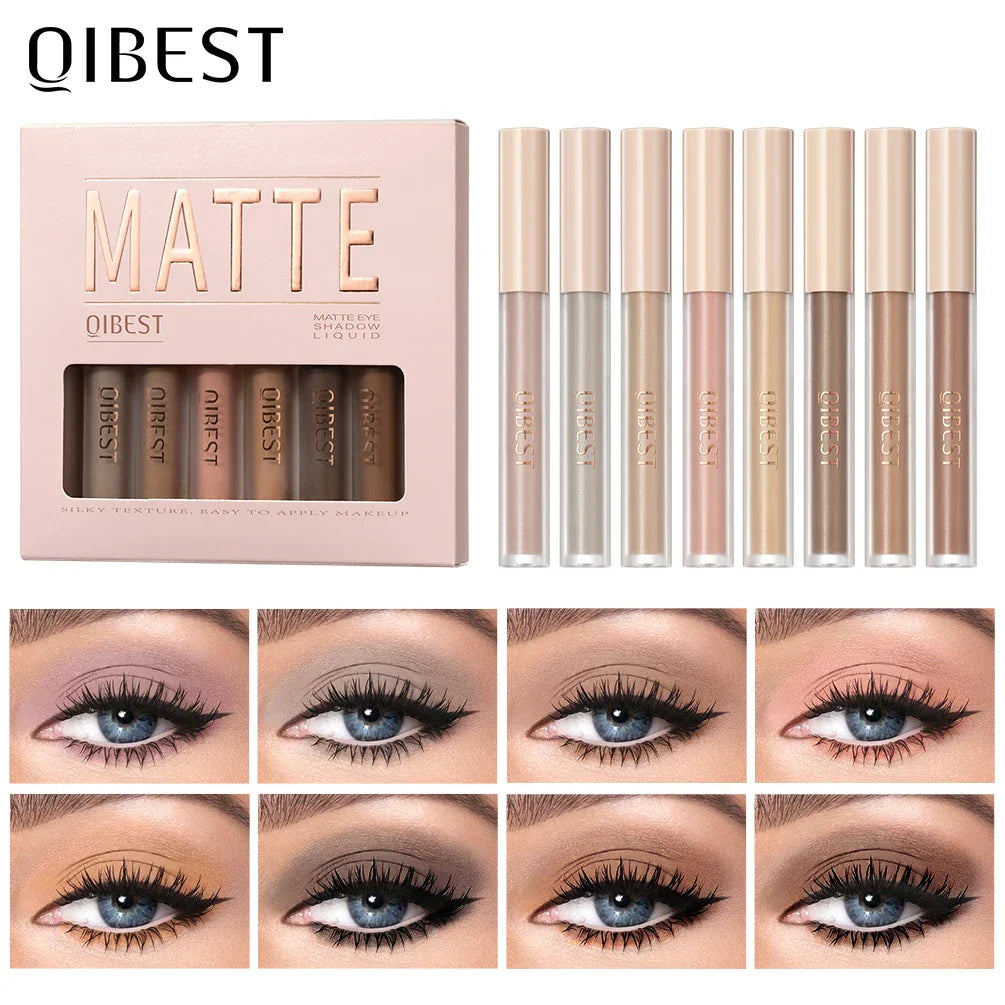 QIBEST 8 Colors Liquid Eyeshadow Sets Matte Eyeshadow