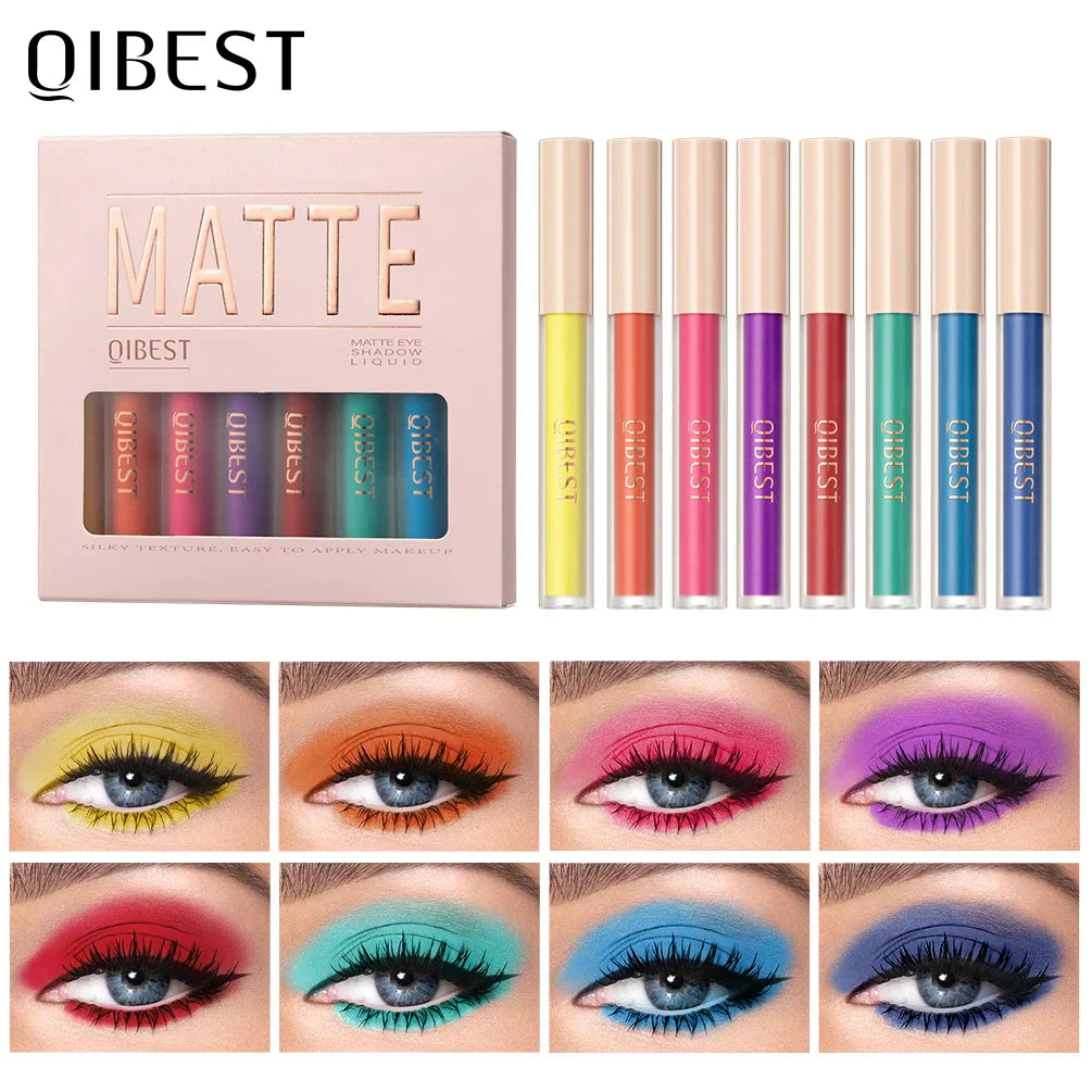 QIBEST 8 Colors Liquid Eyeshadow Sets Matte Eyeshadow