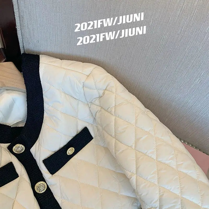 Quilted Cotton Down Coats Big Size Outwear Argyle