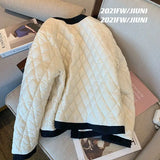 Quilted Cotton Down Coats Big Size Outwear Argyle