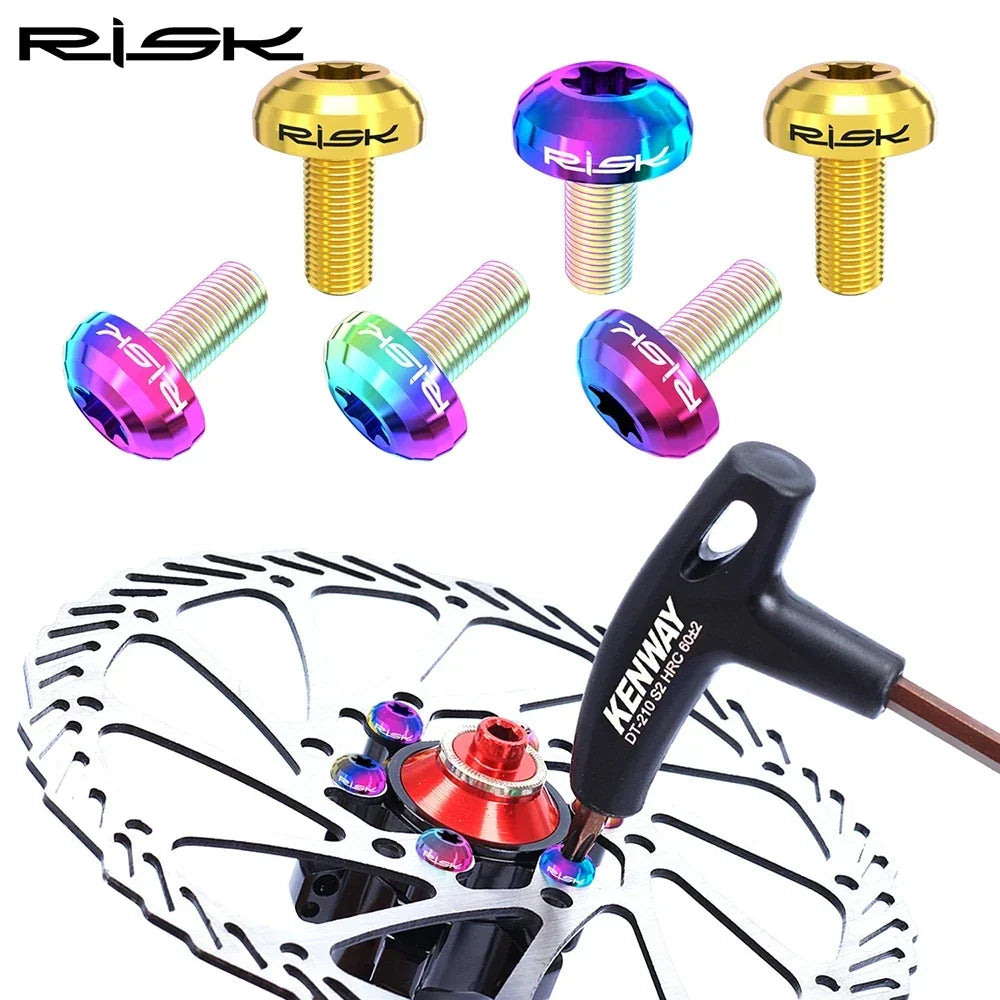 RISK 12PCS M5*10MM Bike Disc Brake Rotor Fixing