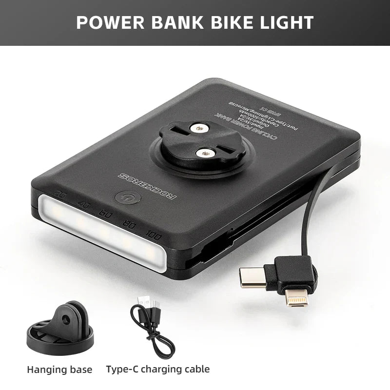 ROCKBROS Bike Light With Built In 5000mAh Batter