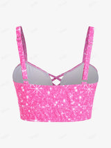 ROSEGAL Plus Size Padded Plaid Three Piece Swimwear