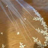 Real Photos Long Lace Appliques Wedding Veil White