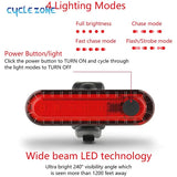Rear Bike Tail Light USB Rechargeable Red Ultra