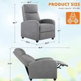 Recliner Chair for Adults, Massage Fabric Small Recliner