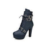 Red Yellow White Women Ankle Boots Platform Lace