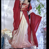 Retro Chinese Style Red Vestido Hanfu Dress Cosplay