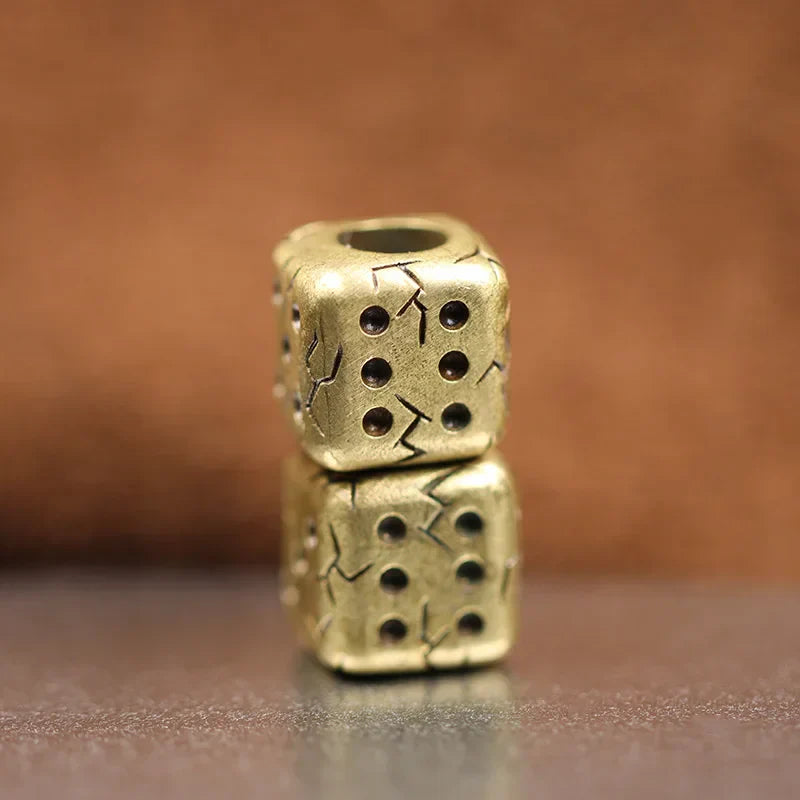 Retro Dice Brass Knife Beads EDC Outdoor DIY