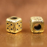 Retro Dice Brass Knife Beads EDC Outdoor DIY