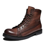 Retro Men Boots Handmade Toe Polish Men Ankle