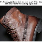 Retro Men Boots Handmade Toe Polish Men Ankle