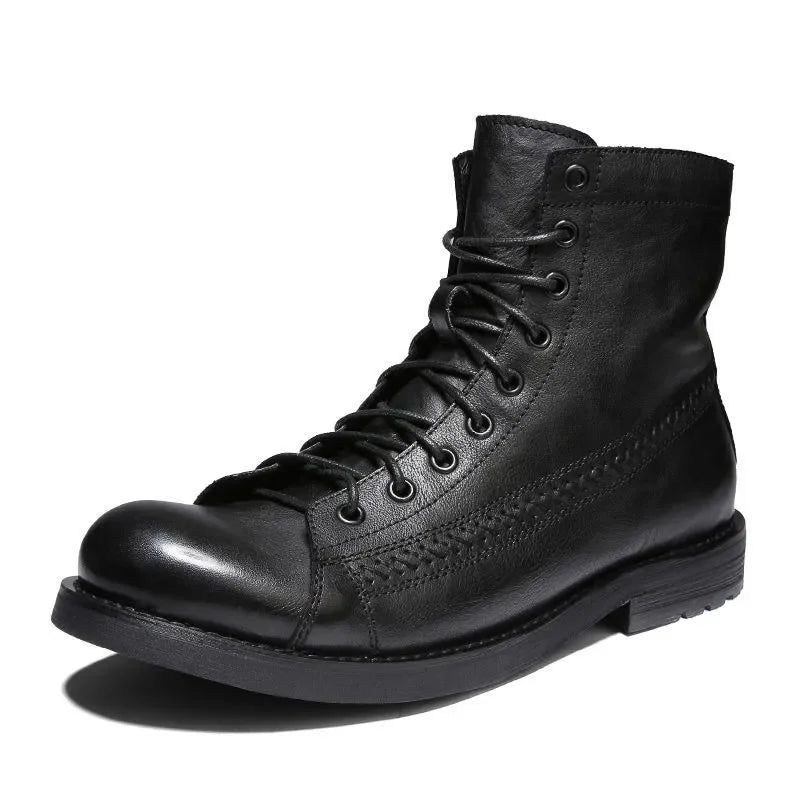 Retro Men Boots Handmade Toe Polish Men Ankle