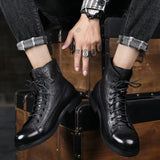 Retro Men Boots Handmade Toe Polish Men Ankle