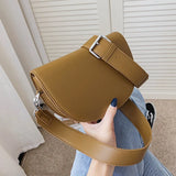 Retro Solid Color Saddle Bag High Quality Leather
