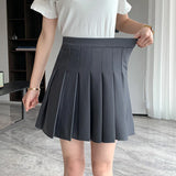 Rimocy Korean Elastic High Waist Pleated Skirt Woman