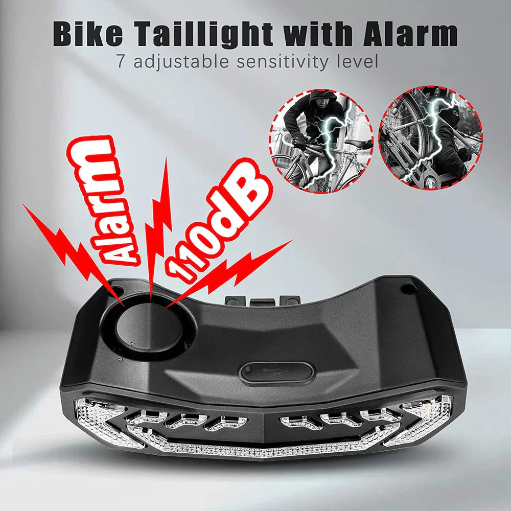 Rockbye Bicycle Rear Light Alarm Waterproof Rechargeable Scooter