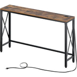 Rolanstar Console Table with Power Outlet, Narrow Sofa