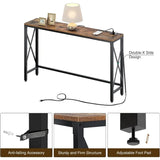 Rolanstar Console Table with Power Outlet, Narrow Sofa