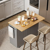 Rolling Kitchen Island Cart With Folding Drop Leaf