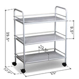 Rolling Trolley Cart 3 Shelves Hair Beauty Salon