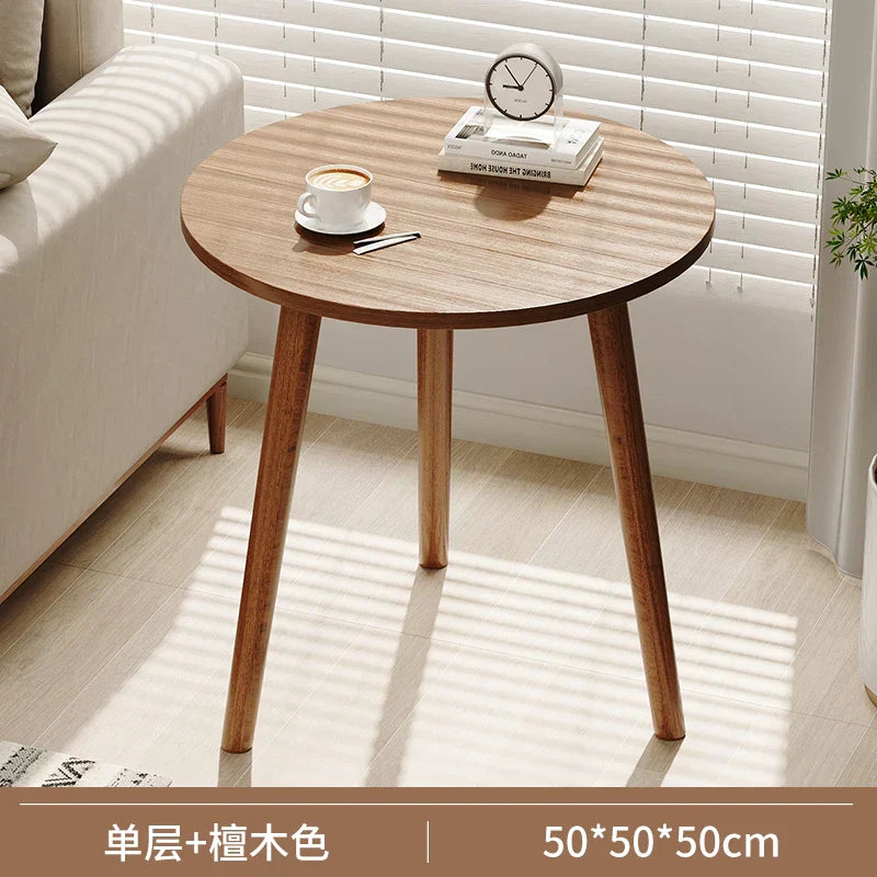 Round Small Coffee Tables Center Nordic Outdoor Wooden