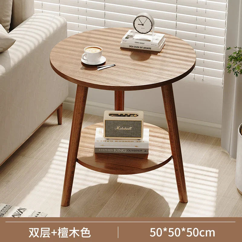 Round Small Coffee Tables Center Nordic Outdoor Wooden