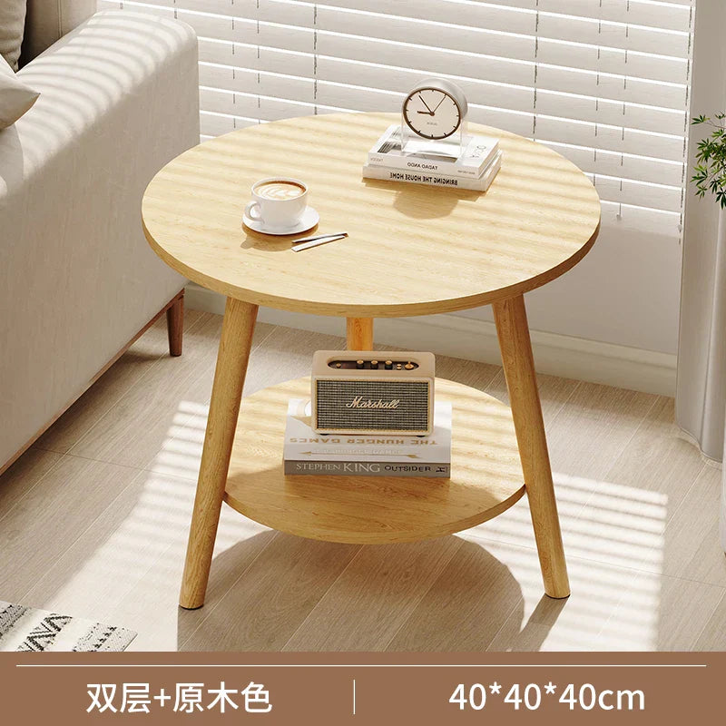 Round Small Coffee Tables Center Nordic Outdoor Wooden