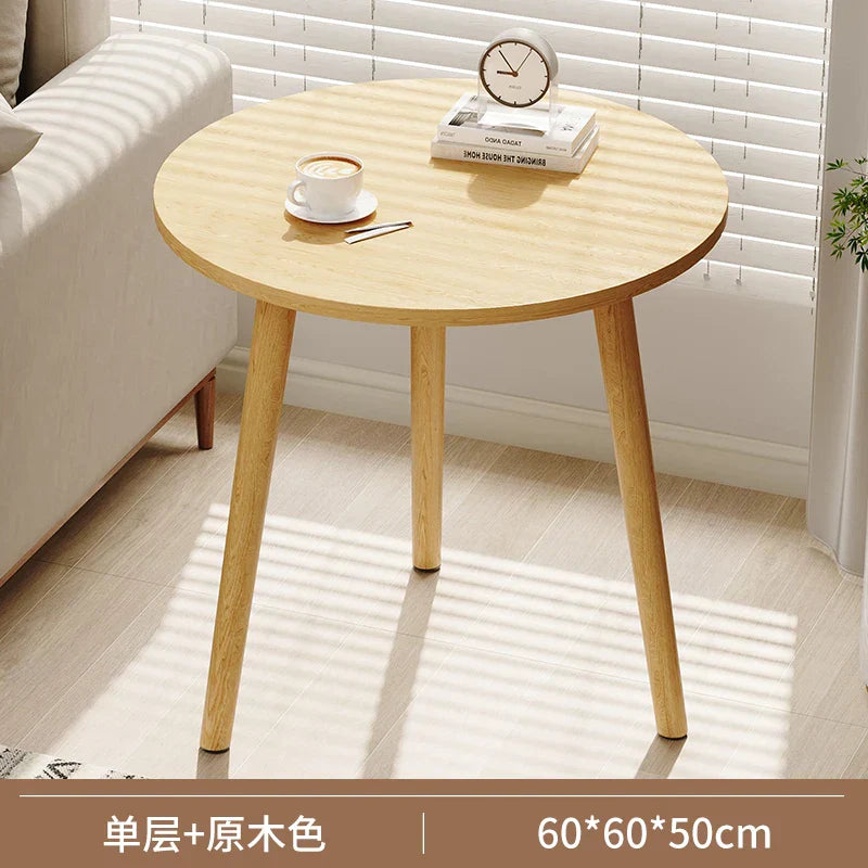 Round Small Coffee Tables Center Nordic Outdoor Wooden