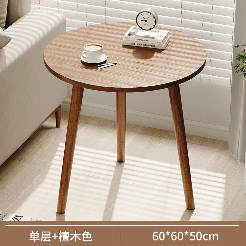 Round Small Coffee Tables Center Nordic Outdoor Wooden