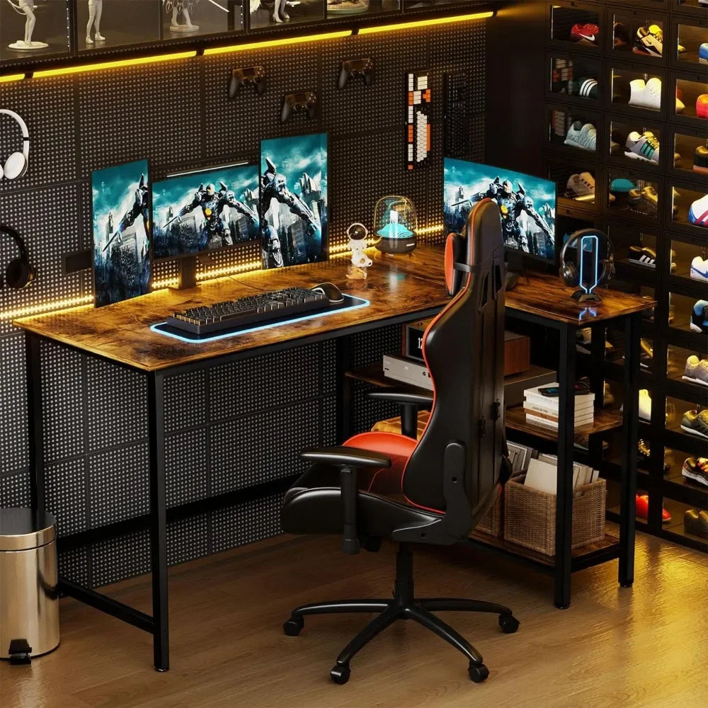 Rustic Brown Computer Desk Home Office Writing Desk