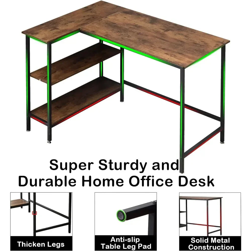 Rustic Brown Computer Desk Home Office Writing Desk