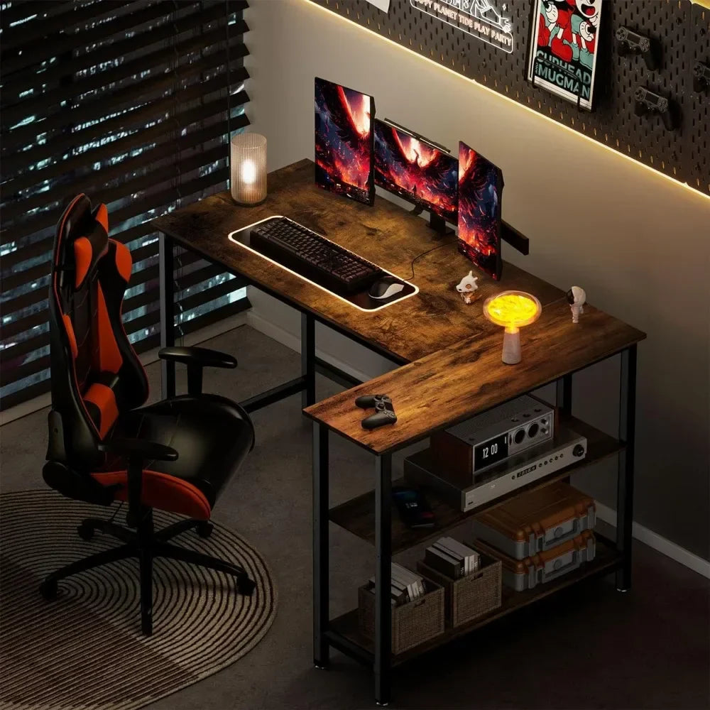 Rustic Brown Computer Desk Home Office Writing Desk