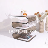 S wave-shape Transparent Acrylic Magazine Rack Minimalist Floor