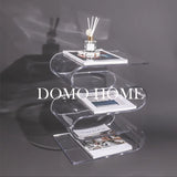 S wave-shape Transparent Acrylic Magazine Rack Minimalist Floor