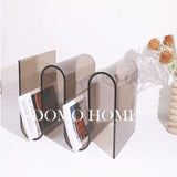 S wave-shape Transparent Acrylic Magazine Rack Minimalist Floor