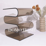 S wave-shape Transparent Acrylic Magazine Rack Minimalist Floor