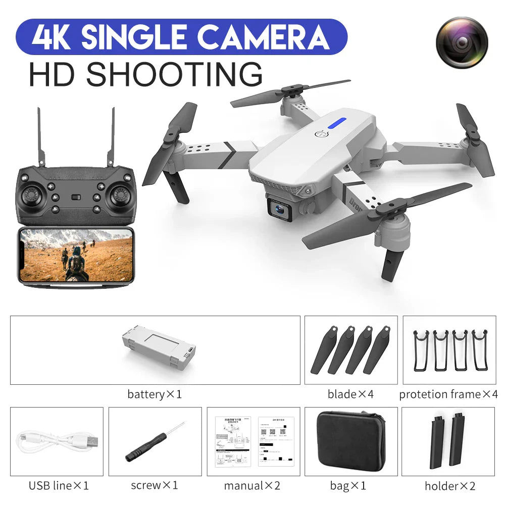 New Orange E525 E88 Pro Mini Drone 4K