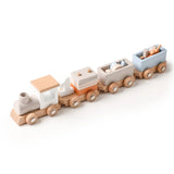 Montessori Baby Wooden Block Toys Barn Model Stacking